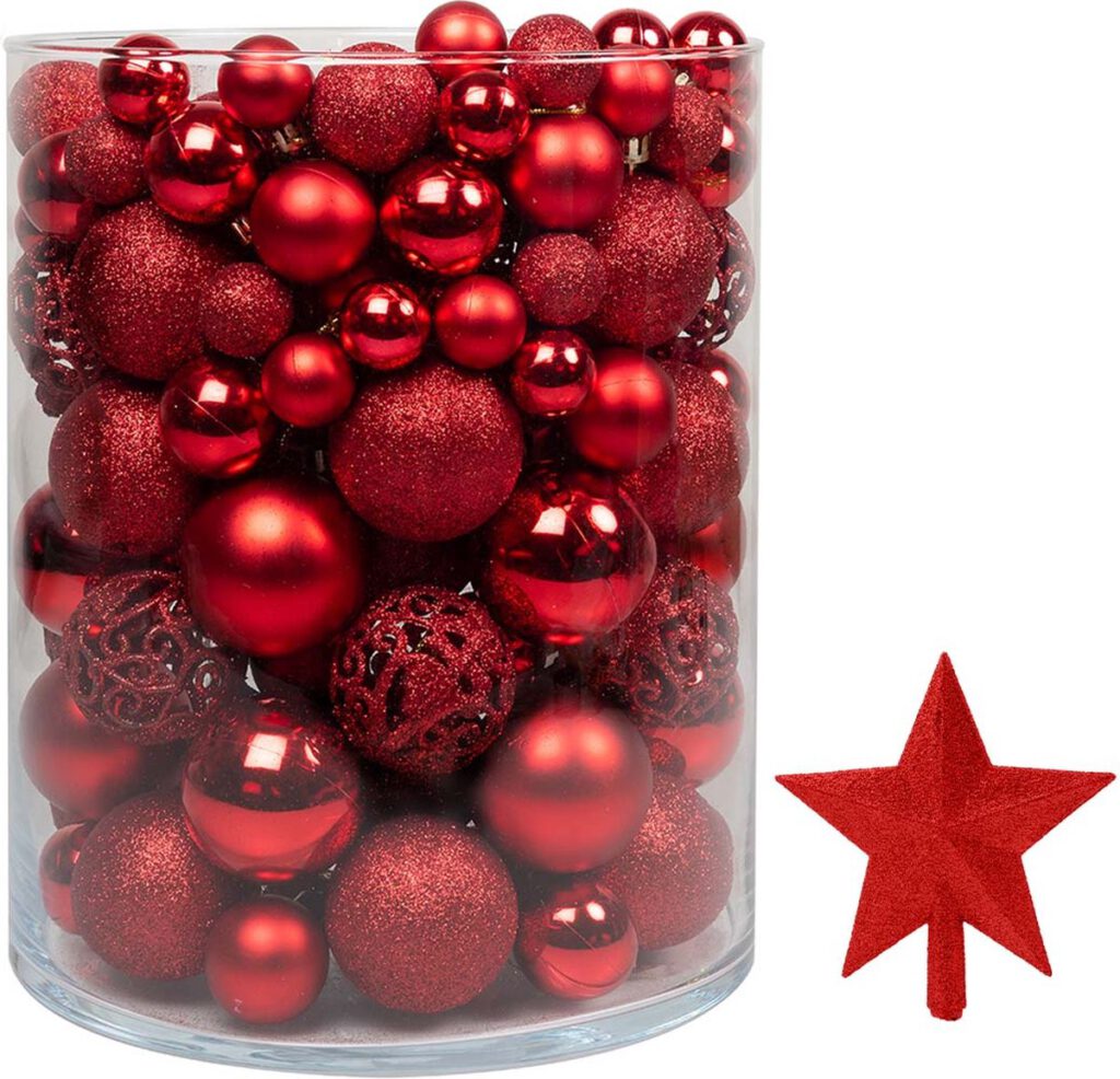 Kerstballen set van 100 stuks met Piek